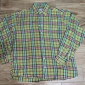 Burberry-Vintage-Check-Plaid-Flannel-Shirt-Mens-Size-L